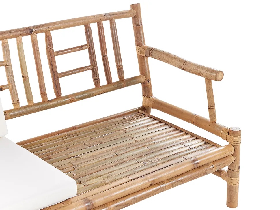 Conjunto De Jardim 4 Lugares Em Madeira Clara De Bambu Riccione