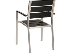 Conjunto De Jardim 6 Lugares Em Aluminio Preto 180 X 90 Cm Vernio