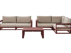 Conjunto De Jardim 4 Lugares Madeira De Acacia Certificada Vermelha Escura Timor Ii