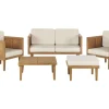 Conjunto De Jardim Com 4 Lugares Em Madeira De Acacia Castanha Clara Baratti