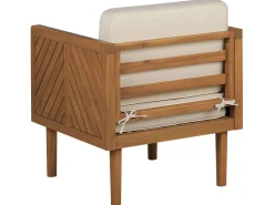 Conjunto De Jardim Com 4 Lugares Em Madeira De Acacia Castanha Clara Baratti