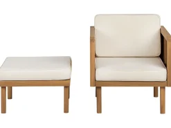 Conjunto De Jardim Com 4 Lugares Em Madeira De Acacia Castanha Clara Baratti
