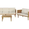 Conjunto De Jardim Com 5 Lugares E Mesa De Centro Em Madeira De Acacia Baratti