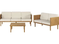 Conjunto De Jardim Com 5 Lugares E Mesa De Centro Em Madeira De Acacia Baratti