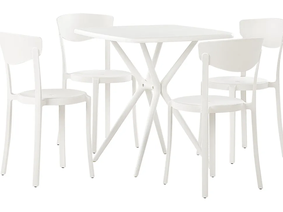 Conjunto De Jardim Com 4 Lugares Branco Sersale/Vieste