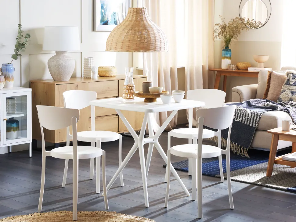 Conjunto De Jardim Com 4 Lugares Branco Sersale/Vieste