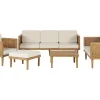 Conjunto De Jardim Com 6 Lugares Em Madeira De Acacia Castanha Clara Baratti