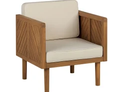 Conjunto De Jardim Com 6 Lugares Em Madeira De Acacia Castanha Clara Baratti