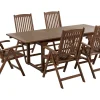 Conjunto De Jardim Com 6 Lugares Em Madeira Escura De Acacia Amantea