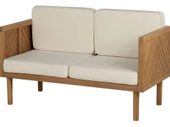 Conjunto De Jardim Com 5 Lugares Em Madeira De Acacia Com Mesa De Centro E Repousa-Pes Creme Baratti