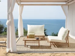 Conjunto De Jardim Com 2 Lugares Em Bambu Claro E Branco Todi
