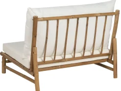 Conjunto De Jardim Com 2 Lugares Em Bambu Claro E Branco Todi