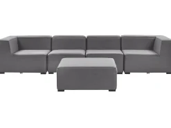 Conjunto De Jardim Com 4 Lugares E Repousa-Pes Em Tecido Cinzento Arezzo