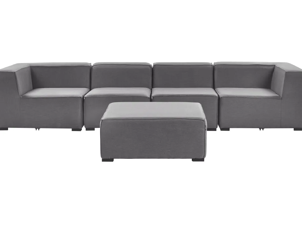 Conjunto De Jardim Com 4 Lugares E Repousa-Pes Em Tecido Cinzento Arezzo