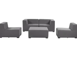 Conjunto De Jardim Com 4 Lugares E Repousa-Pes Em Tecido Cinzento Arezzo