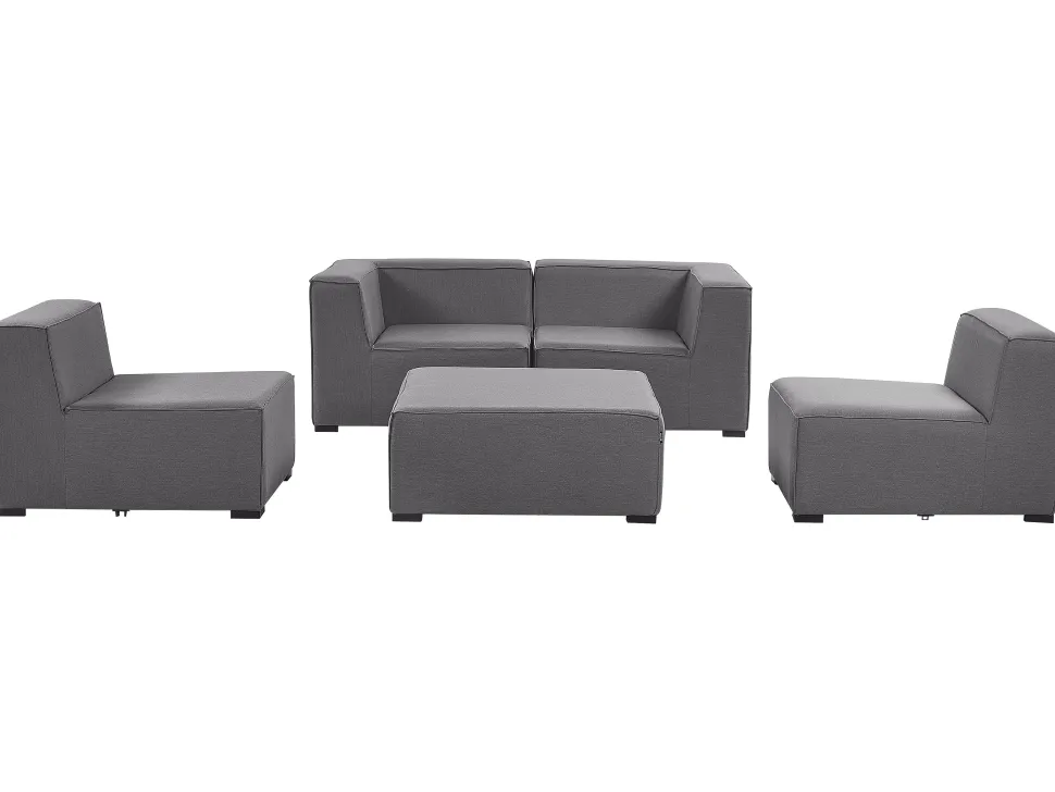 Conjunto De Jardim Com 4 Lugares E Repousa-Pes Em Tecido Cinzento Arezzo