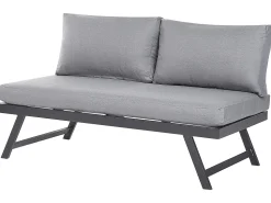 Conjunto De Jardim Com 5 Lugares Em Aluminio Preto Com Almofadas Cinzentas Coccorino