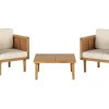 Conjunto De Jardim Com 2 Lugares Em Madeira De Acacia Clara E Branco Baratti