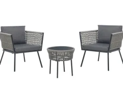 Conjunto De Jardim Com 2 Lugares Em Rattan Cinzento Gargano