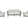 Conjunto De Jardim Com 2 Poltronas E Sofa De 2 Lugares Em Aluminio Cinzento Claro Esperia