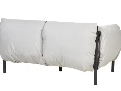 Conjunto De Jardim Com 2 Poltronas E Sofa De 2 Lugares Em Aluminio Cinzento Claro Esperia