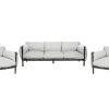 Conjunto De Jardim Com 2 Poltronas E Sofa De 3 Lugares Em Aluminio Cinzento Claro Esperia