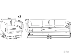 Conjunto De Jardim Com 2 Poltronas E Sofa De 3 Lugares Em Aluminio Cinzento Claro Esperia