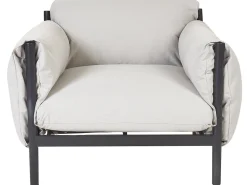 Conjunto De Jardim Com 2 Poltronas E Sofa De 3 Lugares Em Aluminio Cinzento Claro Esperia