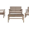 Conjunto De Jardim De 4 Lugares Em Madeira De Acacia Certificada Escura Manila