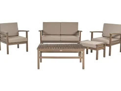 Conjunto De Jardim De 4 Lugares Em Madeira De Acacia Certificada Escura Manila