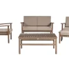 Conjunto De Jardim De 4 Lugares Em Madeira De Acacia Escura Manila