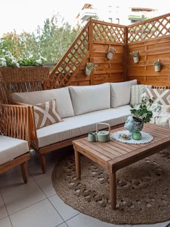 Conjunto De Jardim Em Madeira De Acacia 4 Lugares A Direita Cremona