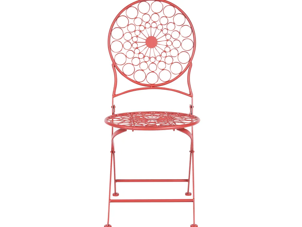 Conjunto De Jardim Em Metal Vermelho Scario