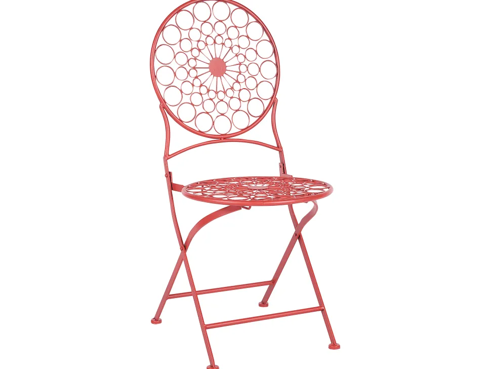 Conjunto De Jardim Em Metal Vermelho Scario