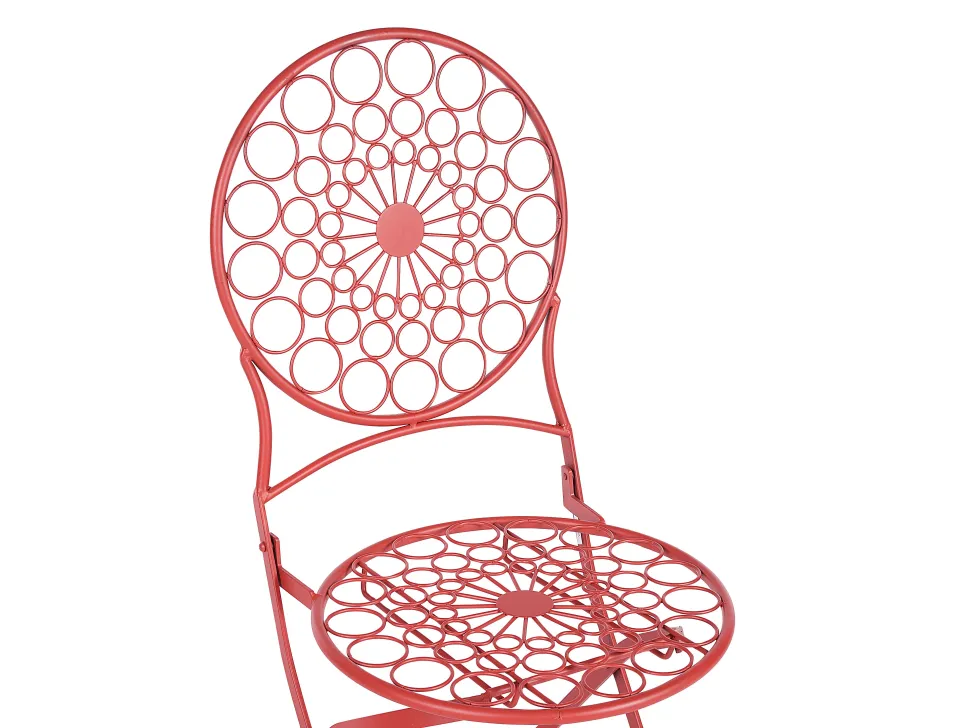Conjunto De Jardim Em Metal Vermelho Scario