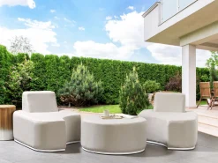 Conjunto De Jardim Modular 2 Lugares Cinzento Claro Fabro