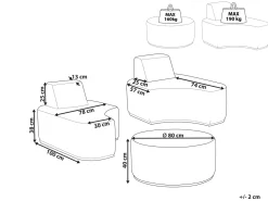 Conjunto De Jardim Modular 2 Lugares Cinzento Claro Fabro