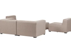 Conjunto De Jardim Modular 4 Lugares E Repousa-Pes Em Tecido Creme Arezzo
