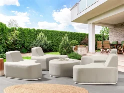 Conjunto De Jardim Modular 4 Lugares Cinzento Claro Fabro