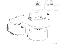 Conjunto De Jardim Modular 4 Lugares Cinzento Claro Fabro