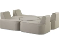 Conjunto De Jardim Modular 4 Lugares Cinzento Claro Fabro