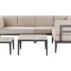 Conjunto De Jardim Modular 6 Lugares Em Aluminio Cinzento E Creme Rima Iii