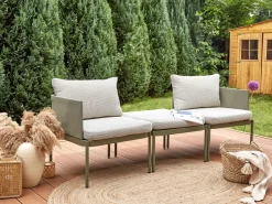 Conjunto De Jardim Modular 2 Lugares Em Aluminio Verde Terracina