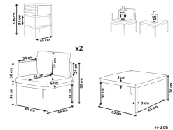 Conjunto De Jardim Modular 2 Lugares Em Aluminio Verde Terracina