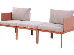 Conjunto De Jardim Modular 2 Lugares Em Aluminio Laranja Terracina