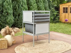 Conjunto De Jardim Modular 2 Lugares Em Aluminio Cinzento Claro Terracina