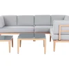 Conjunto De Jardim Modular 6 Lugares Em Aluminio Cinzento E Castanho Claro Rima Iii