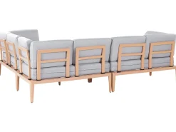 Conjunto De Jardim Modular 6 Lugares Em Aluminio Cinzento E Castanho Claro Rima Iii