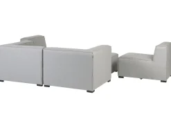 Conjunto De Jardim Modular 4 Lugares E Repousa-Pes Em Tecido Cinzento Claro Arezzo