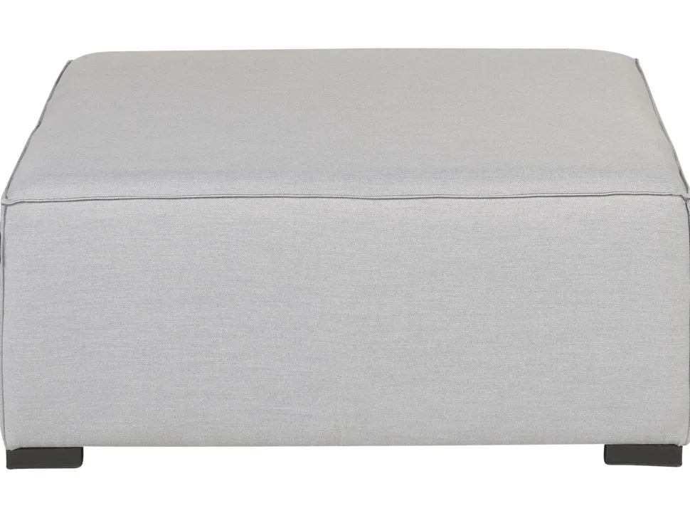 Conjunto De Jardim Modular 4 Lugares E Repousa-Pes Em Tecido Cinzento Claro Arezzo